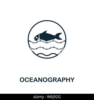 Symbol für Vektorsymbol für Ozeanographie. Kreative Zeichen aus Wissenschaft Ikonen Sammlung. Gefüllte flache Oceanography Symbol für Computer und mobile Stock Vektor