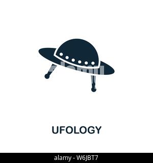 Symbol für Ufologie-Vektor. Kreative Zeichen aus Wissenschaft Ikonen Sammlung. Gefülltes flaches Ufoliensymbol für Computer und Handy Stock Vektor