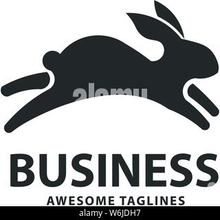 Kreative springen Kaninchen oder Hase logo Vektor Konzept element Stock Vektor