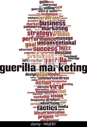 Guerilla Marketing word cloud Konzept. Collage aus Worte über Guerilla Marketing. Vector Illustration Stock Vektor