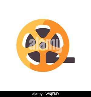 Filmstreifen rollen. Kinematografie Flachbild-Symbol Stock Vektor