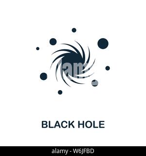 Symbol für das Symbol für das Vektor-Symbol für schwarze Löcher. Kreative Zeichen aus Wissenschaft Ikonen Sammlung. Gefülltes schwarzes Loch Symbol für Computer und Handy Stock Vektor