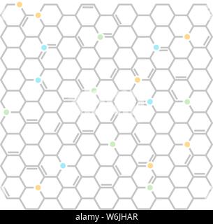 Vector Illustration. Flache molekularen Hintergrund in weichen Farben. Geometrische und regelmäßig. Stock Vektor