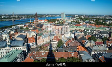 Blick auf die Stadt, Altstadt von Riga, Riga, Lettland Stockfoto