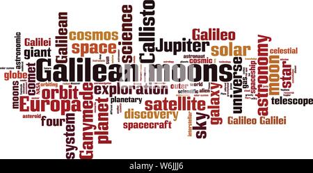 Galileischen Monde Wort cloud Konzept. Collage aus Worten über die Galileischen Monde. Vector Illustration Stock Vektor