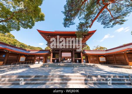 Shinto Schrein, Meiji Schrein, Shibuya, Tokio, Japan Stockfoto