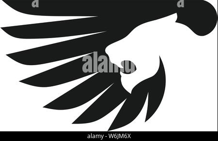 Kreative lion Wing logo Vector Illustration, geflügelten Löwen alten Embleme Elemente Stock Vektor