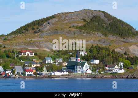 Blick auf Trinity Bay, Fort Point Militärgelände, Trinity, Neufundland und Labrador, Kanada Stockfoto