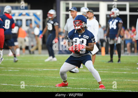 Foxborough, Massachusetts, USA. 29. Juli, 2019. New England Patriots safety Patrick Chung (23) an der New England Patriots Trainingslager statt am Gillette Stadium, in Foxborough, Massachusetts. Eric Canha/CSM/Alamy leben Nachrichten Stockfoto