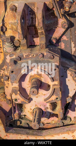 Nahaufnahme eines alten Dieselmotor Bild mit Detail Stockfoto