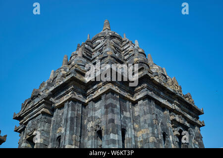 Abstrakte Sicht der Tempel Candi Bubrah, Teil der Prambanan Tempel Komplex in der Nähe von Yogyakarta, Indonesien. Stockfoto