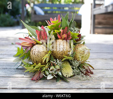 Brautstrauß der einheimischen Blumen an eine australische Hochzeit Stockfoto