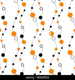 Nahtlose chaotischen orange und schwarz Circle Linien Muster Hintergrund.eps 10. Stock Vektor