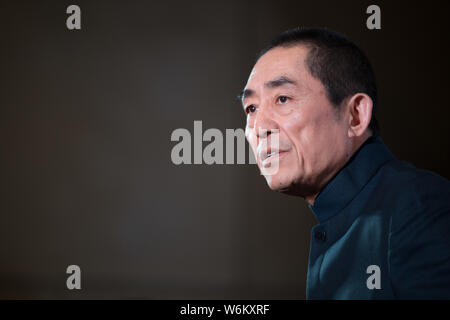 ------ Chinesische Regisseur Zhang Yimou, leitender Direktor der Beijing 8-minütige Show bei der Abschlussfeier der Olympischen Winterspiele in PyeongChang, besuchen Stockfoto