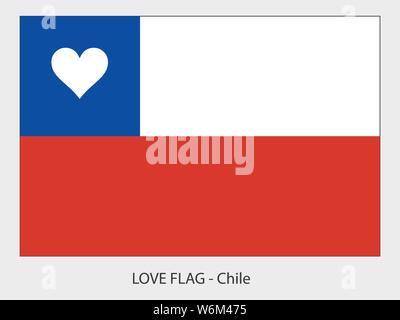 Ich liebe Chile vektor Flagge mit Herz Zeichen symbolisiert die Liebe für das Land Stock Vektor