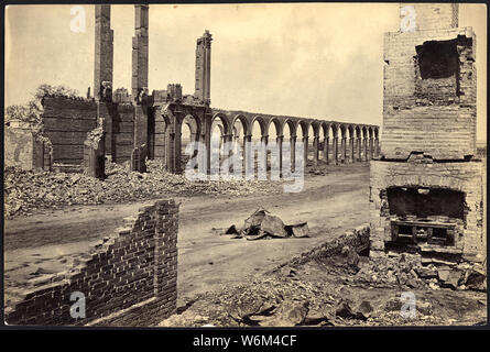 South Carolina, Charleston, Ruinen der Bahnhof. Stockfoto