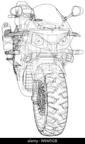 Blueprint sport Bike. EPS 10-Format. Vektor erstellt von 3d Stock Vektor