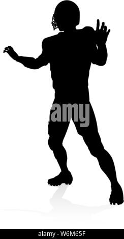 Silhouette American Football Player Stock Vektor