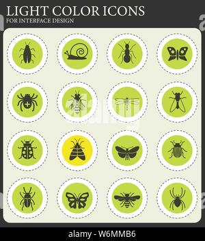 Insekten Web Icons für User Interface Design Stock Vektor