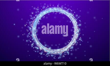 Abdeckung Vorlage mit glühenden Partikeln, dynamische Linien. Stock Vektor