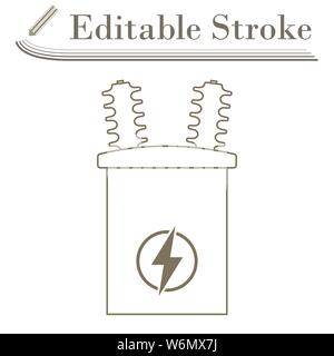 Elektrischer transformator Symbol. Editierbare Hub einfaches Design. Vector Illustration. Stock Vektor