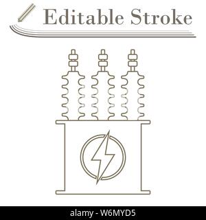 Elektrischer transformator Symbol. Editierbare Hub einfaches Design. Vector Illustration. Stock Vektor