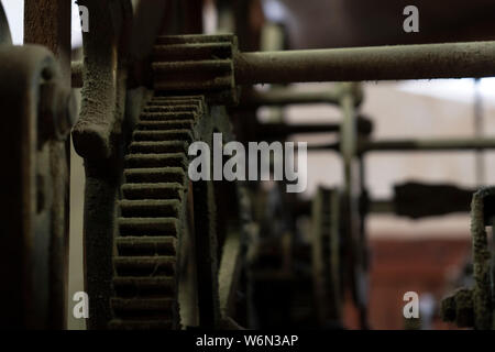 Alte Turmuhr Mechanismus Detail Nahaufnahme Stockfoto