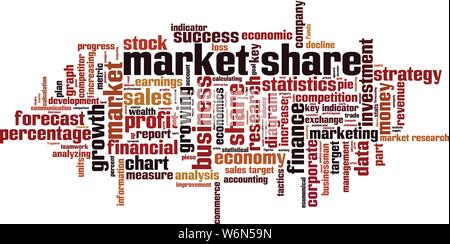 Marktanteil Wort cloud Konzept. Collage aus Worten über den Markt teilen. Vector Illustration Stock Vektor