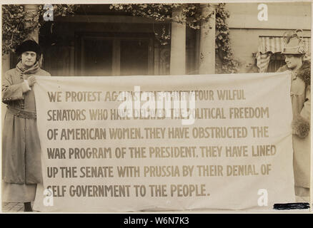 Frau Wahlrecht in Washington, District of Columbia, Suffragette Banner. Stockfoto