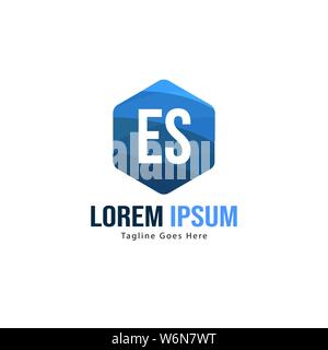 Anfängliche ES logo Vorlage mit modernen Rahmen. Minimalistische ES schreiben logo Vector Illustration Design Stock Vektor