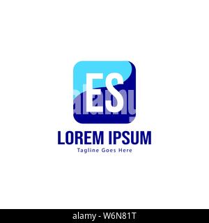 Anfängliche ES logo Vorlage mit modernen Rahmen. Minimalistische ES schreiben logo Vector Illustration Design Stock Vektor
