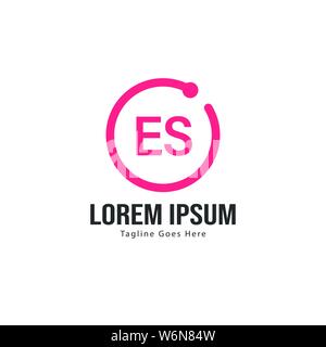 Anfängliche ES logo Vorlage mit modernen Rahmen. Minimalistische ES schreiben logo Vector Illustration Design Stock Vektor