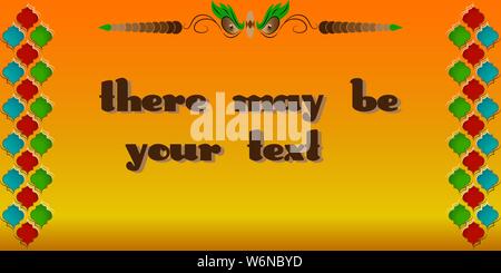 Rahmen für Text mit einem Teiler und Ornament im Ararabian Stil. Sie lenkt die Aufmerksamkeit auf ein wichtiger Text. Stock Vektor