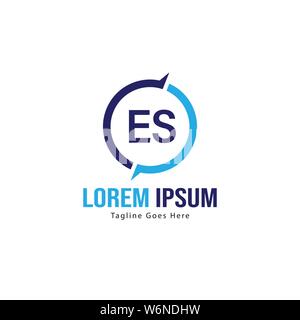 Anfängliche ES logo Vorlage mit modernen Rahmen. Minimalistische ES schreiben logo Vector Illustration Design Stock Vektor