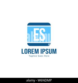 Anfängliche ES logo Vorlage mit modernen Rahmen. Minimalistische ES schreiben logo Vector Illustration Design Stock Vektor