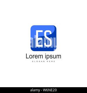 Anfängliche ES logo Vorlage mit modernen Rahmen. Minimalistische ES schreiben logo Vector Illustration Design Stock Vektor