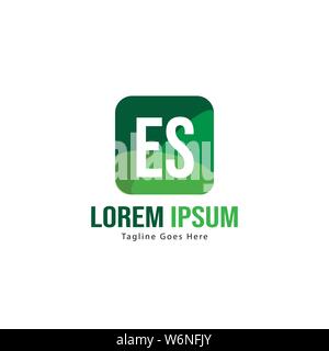 Anfängliche ES logo Vorlage mit modernen Rahmen. Minimalistische ES schreiben logo Vector Illustration Design Stock Vektor