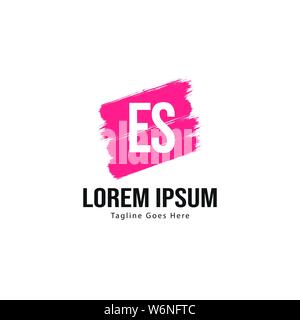 Anfängliche ES logo Vorlage mit modernen Rahmen. Minimalistische ES schreiben logo Vector Illustration Design Stock Vektor