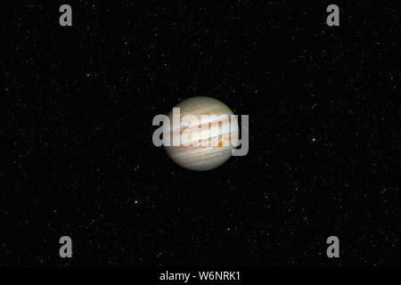Planet Jupiter gegen dunkle Sternenhimmel Hintergrund im Sonnensystem, Elemente dieses Bild von der NASA eingerichtet Stockfoto