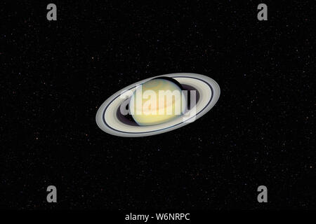 Planet Saturn gegen dunkle Sternenhimmel Hintergrund im Sonnensystem, Elemente dieses Bild von der NASA eingerichtet Stockfoto