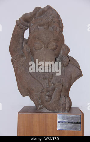 18. Jahrhundert Statue von Lord Hanuman in einem Museum, Nationalmuseum, Janpath, Neu Delhi, Indien Stockfoto