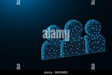 Gruppe von Menschen Low-poly-design, entwicklung Team abstrakten geometrischen Bild, Symbol Benutzer Drahtmodell mesh polygonalen vector Abbildung von Punkten Stock Vektor