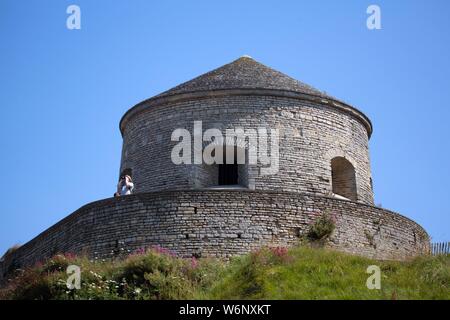 Calvados, Port En Bessin Huppain, Tour Vauban Stockfoto