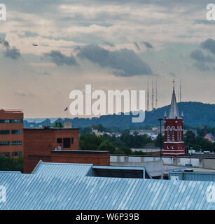 Dachterrasse mit Blick über Rochester, New York Stockfoto