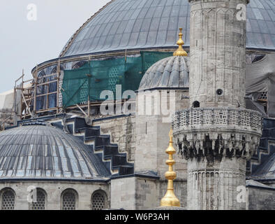 Wiederherstellung der Blauen Moschee Kuppel Stockfoto