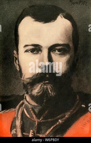 "Nikolaus II., Zar von Russland", 1910. Portrait von Zar Nikolaus II. (1868-1918). Von "The Strand Magazine, eine illustrierte Monatliche", Band XL - Juli bis Dezember 1910. [George Newnes Ltd, London, 1910] Stockfoto