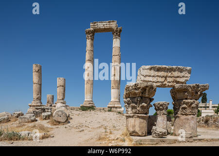Tempel des Herkules in der Zitadelle in Amman, Jordanien Stockfoto