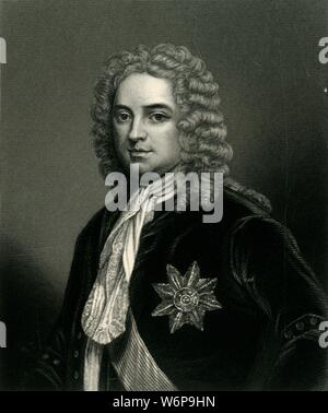 Der ir-Robert Walpole', c 1710, c 1884). Robert Walpole, 1. Earl of Orford, (1676-1745), Eton gebildeten British Whig und Ritter des Strumpfband als erster Premierminister von Großbritannien angesehen. 10 Downing Street von George II. Begabte Von "Führer der Senat: eine biografische Geschichte der Entstehung und Entwicklung der britischen Verfassung, Vol. I", von Alexander Karl Ewald, F.S.A. [William Mackenzie, London, Edinburgh & Amp; Berlin] Stockfoto