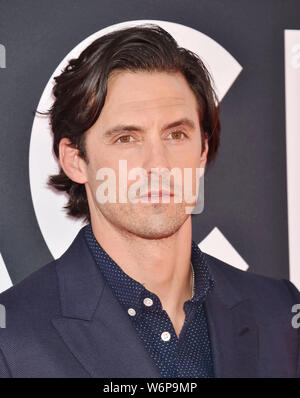 LOS ANGELES, Ca - 01. August: Milo Ventimiglia besucht die Premiere von Twentieth Century Fox's "The Art Of Racing In The Rain" am El Capitan Theatre am August 01, 2019 in Los Angeles, Kalifornien. Stockfoto