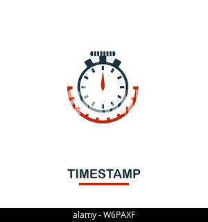 Zeitstempelsymbol. Kreative zwei Farben Design aus Krypto Währung Icons Sammlung. Einfaches Piktogramm Zeitstempel Symbol für Web-Design, Apps, Software Stockfoto